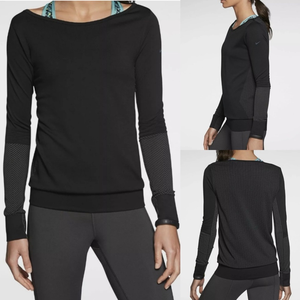 Nike Women’s Epic Knit Wide Neck Running Top Tee Sz XS
